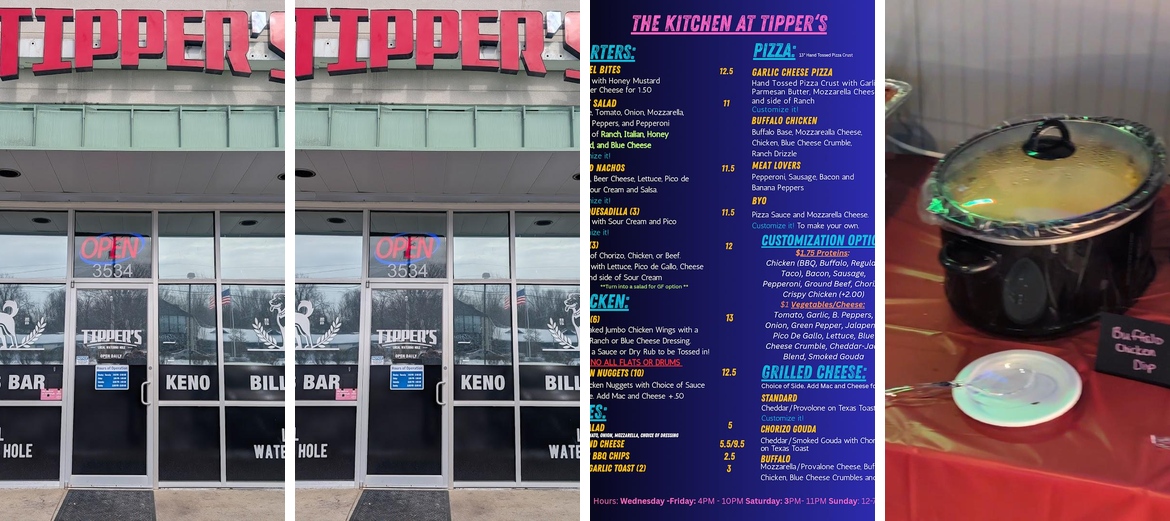 The Kitchen at Tipper's Menu